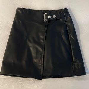 H&M faux leather wrap mini skirt size 2.